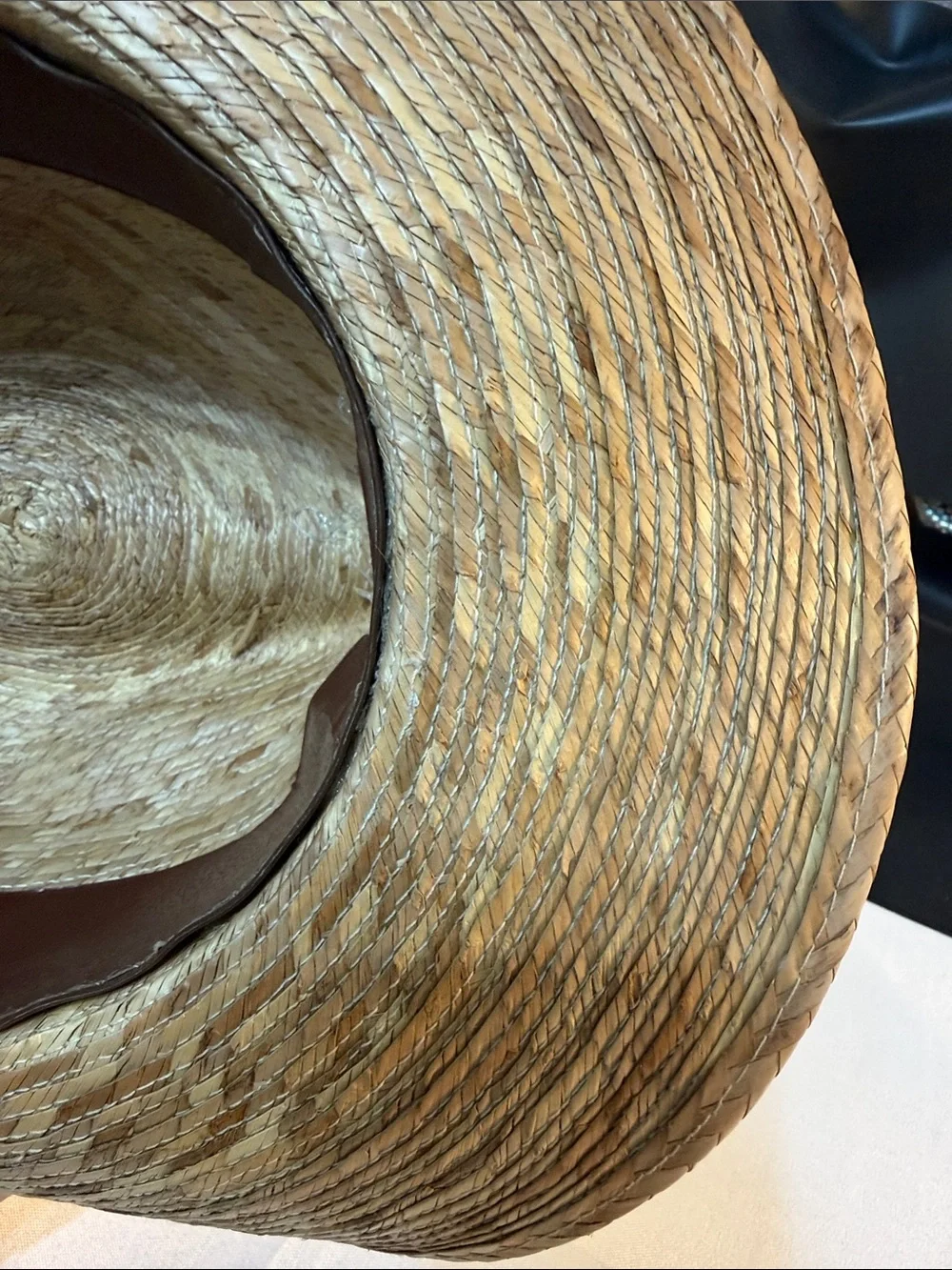 Men's straw Hat - Natural woven Tan 6 3/4 Small